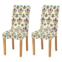 Yayeee 2 Pack Dining Chair Covers Stretch Parson Chairs Slipcovers Seat Protector, Beige Floral Pattern