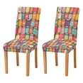 thumbnail image 1 of Yayeee 2 Pack Dining Chair Covers Stretch Parson Chairs Slipcovers Seat Protector, Beige Jar, 1 of 6