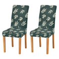 thumbnail image 1 of Yayeee 2 Pack Dining Chair Covers Stretch Parson Chairs Slipcovers Seat Protector, Beige Leaves, 1 of 6