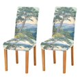 thumbnail image 1 of Yayeee 2 Pack Dining Chair Covers Stretch Parson Chairs Slipcovers Seat Protector, Beige Mountain, 1 of 6