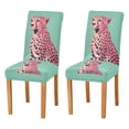 thumbnail image 1 of Yayeee 2 Pack Dining Chair Covers Stretch Parson Chairs Slipcovers Seat Protector, Big Pink Cheetah, 1 of 6