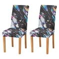thumbnail image 1 of Yayeee 2 Pack Dining Chair Covers Stretch Parson Chairs Slipcovers Seat Protector, Black, 1 of 6