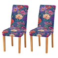 thumbnail image 1 of Yayeee 2 Pack Dining Chair Covers Stretch Parson Chairs Slipcovers Seat Protector, Blooming Flowers Pattern, 1 of 6
