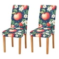 thumbnail image 1 of Yayeee 2 Pack Dining Chair Covers Stretch Parson Chairs Slipcovers Seat Protector, Blue Apple Pattern, 1 of 6