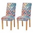 thumbnail image 1 of Yayeee 2 Pack Dining Chair Covers Stretch Parson Chairs Slipcovers Seat Protector, Blue Art Pattern, 1 of 6