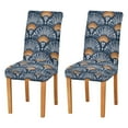 thumbnail image 1 of Yayeee 2 Pack Dining Chair Covers Stretch Parson Chairs Slipcovers Seat Protector, Blue Elegant Geometric, 1 of 6