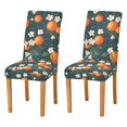 thumbnail image 1 of Yayeee 2 Pack Dining Chair Covers Stretch Parson Chairs Slipcovers Seat Protector, Blue Floral Oranges, 1 of 6