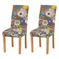 thumbnail image 1 of Yayeee 2 Pack Dining Chair Covers Stretch Parson Chairs Slipcovers Seat Protector, Blue Floral, 1 of 6