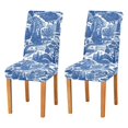thumbnail image 1 of Yayeee 2 Pack Dining Chair Covers Stretch Parson Chairs Slipcovers Seat Protector, Blue Garden Pattern, 1 of 6
