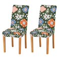thumbnail image 1 of Yayeee 2 Pack Dining Chair Covers Stretch Parson Chairs Slipcovers Seat Protector, Blue Geometric Flowers, 1 of 6