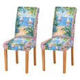 thumbnail image 1 of Yayeee 2 Pack Dining Chair Covers Stretch Parson Chairs Slipcovers Seat Protector, Blue Seaside, 1 of 6