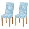 thumbnail image 1 of Yayeee 2 Pack Dining Chair Covers Stretch Parson Chairs Slipcovers Seat Protector, Blue Snowflake, 1 of 6