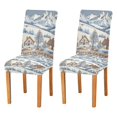 thumbnail image 1 of Yayeee 2 Pack Dining Chair Covers Stretch Parson Chairs Slipcovers Seat Protector, Blue Snowy Mountain, 1 of 6