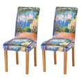 thumbnail image 1 of Yayeee 2 Pack Dining Chair Covers Stretch Parson Chairs Slipcovers Seat Protector, Blue Window, 1 of 6