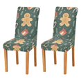 thumbnail image 1 of Yayeee 2 Pack Dining Chair Covers Stretch Parson Chairs Slipcovers Seat Protector, Brown Christmas Gingerbread, 1 of 6
