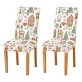 thumbnail image 1 of Yayeee 2 Pack Dining Chair Covers Stretch Parson Chairs Slipcovers Seat Protector, Brown Nordic Christmas House, 1 of 6