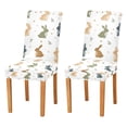 thumbnail image 1 of Yayeee 2 Pack Dining Chair Covers Stretch Parson Chairs Slipcovers Seat Protector, Cartoon Bunnies, 1 of 6