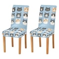 thumbnail image 1 of Yayeee 2 Pack Dining Chair Covers Stretch Parson Chairs Slipcovers Seat Protector, Cartoon Cute Cat, 1 of 6