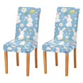 thumbnail image 1 of Yayeee 2 Pack Dining Chair Covers Stretch Parson Chairs Slipcovers Seat Protector, Cartoon Easter Bunnies, 1 of 6