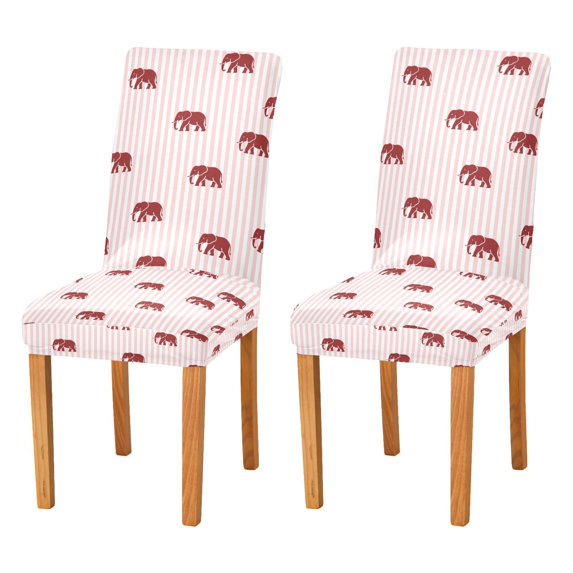 Yayeee 2 Pack Dining Chair Covers Stretch Parson Chairs Slipcovers Seat Protector, Cartoon Elephant Pattern
