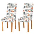 thumbnail image 1 of Yayeee 2 Pack Dining Chair Covers Stretch Parson Chairs Slipcovers Seat Protector, Cartoon Orange Houses, 1 of 6