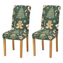 Yayeee 2 Pack Dining Chair Covers Stretch Parson Chairs Slipcovers Seat Protector, Christmas Gift Pattern
