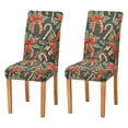 thumbnail image 1 of Yayeee 2 Pack Dining Chair Covers Stretch Parson Chairs Slipcovers Seat Protector, Christmas Holly Bows, 1 of 6