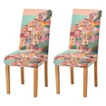 thumbnail image 1 of Yayeee 2 Pack Dining Chair Covers Stretch Parson Chairs Slipcovers Seat Protector, Cityscape Painting, 1 of 6