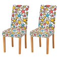 thumbnail image 1 of Yayeee 2 Pack Dining Chair Covers Stretch Parson Chairs Slipcovers Seat Protector, Colorful Stars, 1 of 6