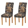 thumbnail image 1 of Yayeee 2 Pack Dining Chair Covers Stretch Parson Chairs Slipcovers Seat Protector, Cows and Flowers, 1 of 6