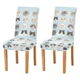 thumbnail image 1 of Yayeee 2 Pack Dining Chair Covers Stretch Parson Chairs Slipcovers Seat Protector, Cute Cat Faces, 1 of 6