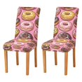 thumbnail image 1 of Yayeee 2 Pack Dining Chair Covers Stretch Parson Chairs Slipcovers Seat Protector, Cute Doughnuts Pattern, 1 of 6