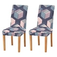 thumbnail image 1 of Yayeee 2 Pack Dining Chair Covers Stretch Parson Chairs Slipcovers Seat Protector, Dark Cubes, 1 of 6