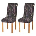 thumbnail image 1 of Yayeee 2 Pack Dining Chair Covers Stretch Parson Chairs Slipcovers Seat Protector, Dark Gothic Floral, 1 of 6