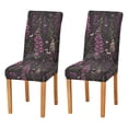 thumbnail image 1 of Yayeee 2 Pack Dining Chair Covers Stretch Parson Chairs Slipcovers Seat Protector, Dark Purple Floral Pattern, 1 of 6