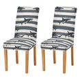 thumbnail image 1 of Yayeee 2 Pack Dining Chair Covers Stretch Parson Chairs Slipcovers Seat Protector, Dark Sharks, 1 of 6