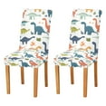 thumbnail image 1 of Yayeee 2 Pack Dining Chair Covers Stretch Parson Chairs Slipcovers Seat Protector, Dinosaur Pattern, 1 of 6