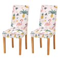 thumbnail image 1 of Yayeee 2 Pack Dining Chair Covers Stretch Parson Chairs Slipcovers Seat Protector, Flamingo Pattern, 1 of 6