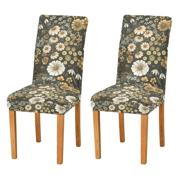 Yayeee 2 Pack Dining Chair Covers Stretch Parson Chairs Slipcovers Seat Protector, Floral Wilderness Pattern