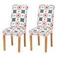 thumbnail image 1 of Yayeee 2 Pack Dining Chair Covers Stretch Parson Chairs Slipcovers Seat Protector, Flowers Geometric Pattern, 1 of 6