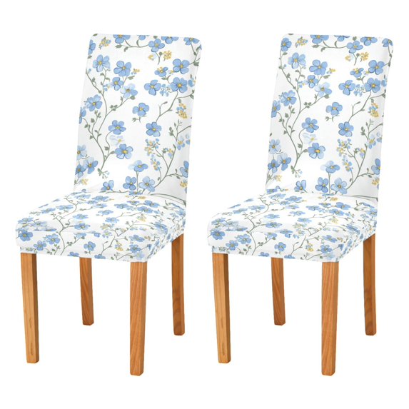 Yayeee 2 Pack Dining Chair Covers Stretch Parson Chairs Slipcovers Seat Protector, Forget Me Not