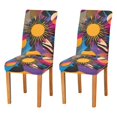 thumbnail image 1 of Yayeee 2 Pack Dining Chair Covers Stretch Parson Chairs Slipcovers Seat Protector, Futuristic Circles, 1 of 6