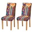 thumbnail image 1 of Yayeee 2 Pack Dining Chair Covers Stretch Parson Chairs Slipcovers Seat Protector, Futuristic Sun, 1 of 6