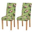 thumbnail image 1 of Yayeee 2 Pack Dining Chair Covers Stretch Parson Chairs Slipcovers Seat Protector, Game Day Footballs, 1 of 6