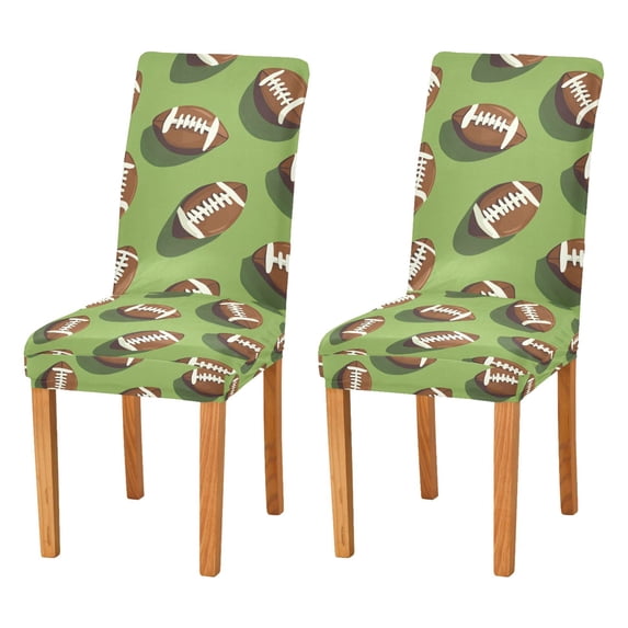 Yayeee 2 Pack Dining Chair Covers Stretch Parson Chairs Slipcovers Seat Protector, Game Day Footballs