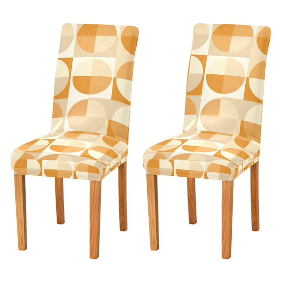 Yayeee 2 Pack Dining Chair Covers Stretch Parson Chairs Slipcovers Seat Protector, Geometric Circles