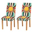 thumbnail image 1 of Yayeee 2 Pack Dining Chair Covers Stretch Parson Chairs Slipcovers Seat Protector, Geometric Sun, 1 of 6