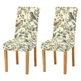 thumbnail image 1 of Yayeee 2 Pack Dining Chair Covers Stretch Parson Chairs Slipcovers Seat Protector, Green Birds, 1 of 6