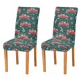 thumbnail image 1 of Yayeee 2 Pack Dining Chair Covers Stretch Parson Chairs Slipcovers Seat Protector, Green Christmas Truck Pattern, 1 of 6