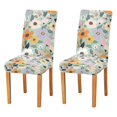 thumbnail image 1 of Yayeee 2 Pack Dining Chair Covers Stretch Parson Chairs Slipcovers Seat Protector, Green Floral Pattern, 1 of 6